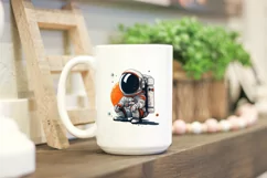 cute baby astronaut clipart svg, watercolor astronaut png Product Image 2