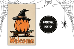Spooky Halloween Pumpkin Garden Flag, Welcome Garden Flag Product Image 2