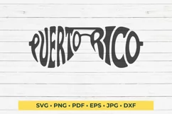 Puerto Rico Cut File | Sunglasses Word Art Product Image 2