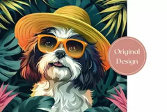 Summer Tumbler Wrap, Summer Shih Tzu Tumbler Design Product Image 2