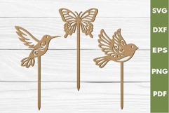 Plant Stakes Decoration |Garden Topper Laser cut SVG, Cricut Product Image 2