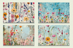 Mixed Media Wildflowers Cutting Boards sublimation Design Product Image 2