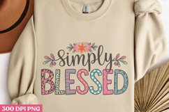 Simply Blessed PNG, Happy Easter Sublimation PNG Product Image 1