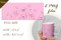 Sublimation Mug Wrap 11 and 15 oz/ Painted Summer Flowers Product Image 3