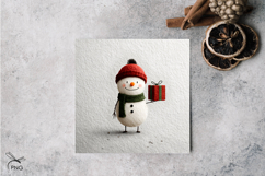 Christmas snowmen digital paper, background clipart Product Image 2