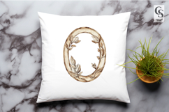 Watercolor Vintage Oval Floral Frame Clipart Sublimation PNG Product Image 2