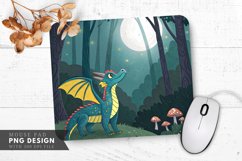 Moonlit Adventure of a Colorful Dragon Mouse Pad PNG Design Product Image 1