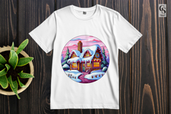 Cozy Winter Snow Cottage Clipart Sublimation PNG Product Image 2