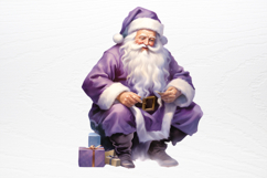 Christmas purple santa claus sublimation PNG Product Image 2