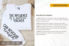 The influence of a good Teacher SVG - Sleeve T-Shirt Design Product Image 2