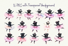 Pug Ballerina in Mid-pirouette Pink Ballet Coquette Clipart Product Image 2