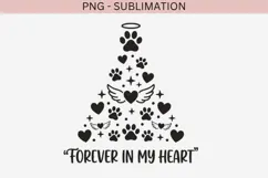Paw print Christmas tree png design for T-shirts Product Image 2
