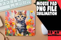 Adorable Kitty in Flowers Mouse Pad PNG Product Image 1