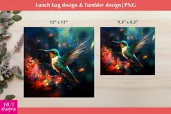 Hummingbird lunch bag, Woman lunch bag with Hummingbird PNG Product Image 2