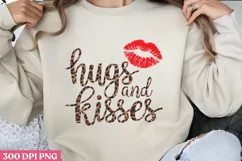 Hugs and kisses PNG, Retro Valentine Sublimation Product Image 1
