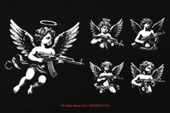 10 Bundle Dark Art Kids Angel Cupid with Gun Wings Saint Product Image 3