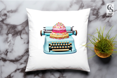 Cupcake Typewriter Clipart Sublimation PNG Product Image 2