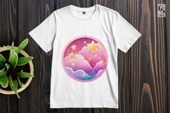 Pastel Cloud Star Sky Clipart Sublimation PNG Product Image 2