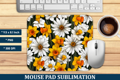 Daisy &amp; Daffodil Flower Mouse Pad | Mouse Pad Png Product Image 1