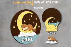 Beaver Baby Name Sign SVG laser cut file for Glowforge Product Image 2