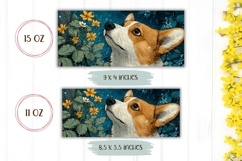 Corgi Mug Design, Floral Mug Wrap, Corgi Dog With Flowers Product Image 2