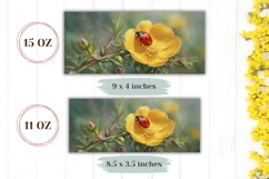 Floral Coffee Mug, Ladybug Mug Design, Flowers Mug Template Product Image 2