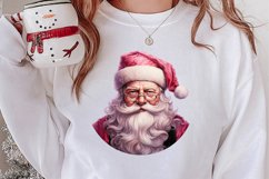 Vintage Black Pink Santa Claus Sublimation Clipart Product Image 2