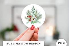 Watercolor Christmas bouquet sublimation Product Image 2