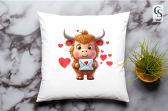 Cute Cow Love Letter Clipart Sublimation PNG Product Image 3