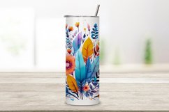 Boho Floral Tumbler Wrap | Skinny Tumbler 20oz Design Product Image 2