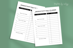 Free Productivity Daily Planner Template Canva - Minimalist Product Image 2