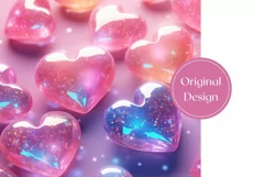 3D Glitter Hearts Tumbler Design, Valentine's Day Tumbler Product Image 2
