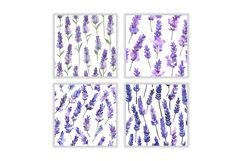 Watercolor Lavender Flower Digital Paper Product Image 2