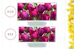 Purple Tulips Mug Wrap, Floral Mug, Flowers Mug Design Product Image 2
