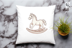 Pink Rocking Horse Clipart Sublimation PNG Product Image 2