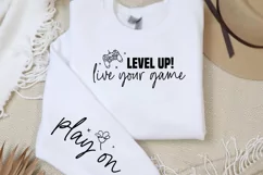 Level up! live your game Play on Sleeve SVG PNG Product Image 2