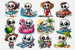 Cool summer Skeleton clipart BUNDLE. PNG. Product Image 2
