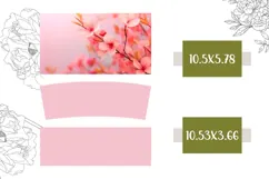 Sakura Tumbler Wrap, Pink Flowers 40 Oz Tumbler Sublimation Product Image 2