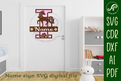 Unicorn Capital Monogram Letter name sign I SVG Product Image 2