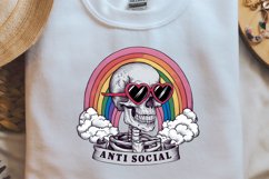 Antisocial Sublimation, Funny Halloween Skeleton Product Image 1