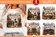 Moonlit Gothic Book Lover Halloween Sublimation PNG Product Image 1