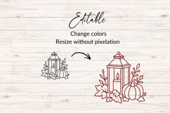 Hand Drawn Fall Candle With Autumn Leaves SVG Product Image 2