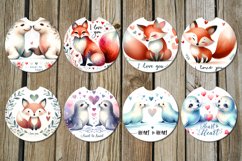 Valentine animals | fox &amp; seal Car coaster &amp; key chain Product Image 2