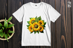 Bright Sunflower Floral Wreath Clipart Sublimation PNG Product Image 2