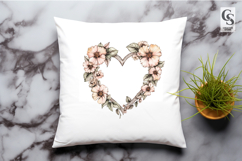 Floral Heart Frame Clipart Sublimation PNG Product Image 2