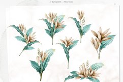 Mint and Ivory Flowers Clipart, Lilys Clip Art Product Image 4