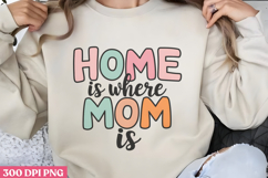 Home is where mom is PNG, Retro Mother Sublimation PNG Product Image 1