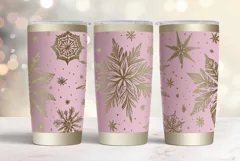 20oz Tumbler laser svg wrap| Christmas Snowflake pattern Product Image 3