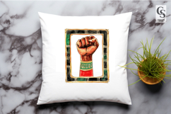Framed Raised Fist Illustration Clipart Sublimation PNG Product Image 3