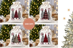 Rustic Christmas Tree Santa Sack Designs, Christmas PNG Product Image 2